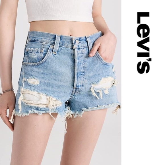 Levi's Women's 501 Original Shorts - Fault Line - Size 28 - Picture 6 of 6